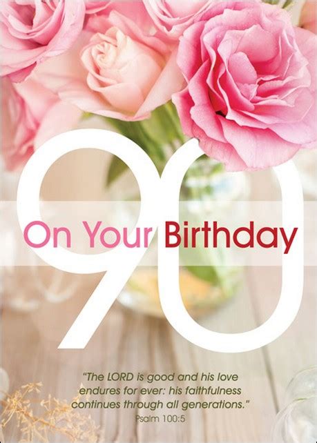 Female Bible Text 90th Birthday Card