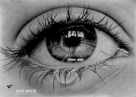 It was something that surprised us both. Realistic eye Drawing by Jalal Khaled | Crying eyes, Aesthetic eyes, Eyes artwork