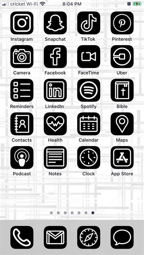 Black And White Ios 14 Aesthetic Iphone App Icons 50 Pack Etsy Iphone