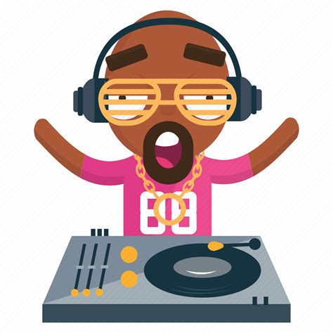 Dj Emoji Emoticon Hiphop Man Music Sticker Icon Download On