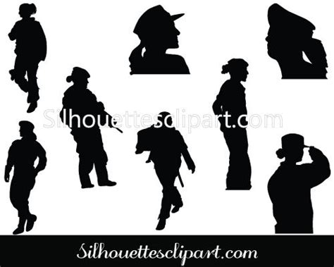 Women Soldier Silhouette Vector Download Soldier Vectors Soldier