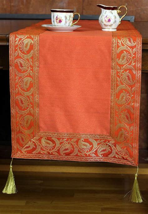 Banarsi Saree Border Table Runner Table Runner And Placemats Cushion