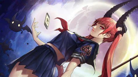 Demon Anime Girl Horn Red Hair 4k 1721n Wallpaper Pc Desktop