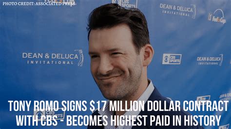 Tony Romo Signs 17 Million Dollar Contract With Cbs › Leaguealerts