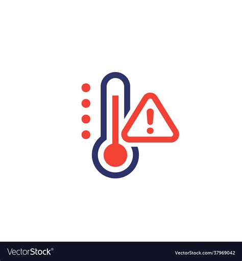 High Temperature Warning Icon On White Royalty Free Vector