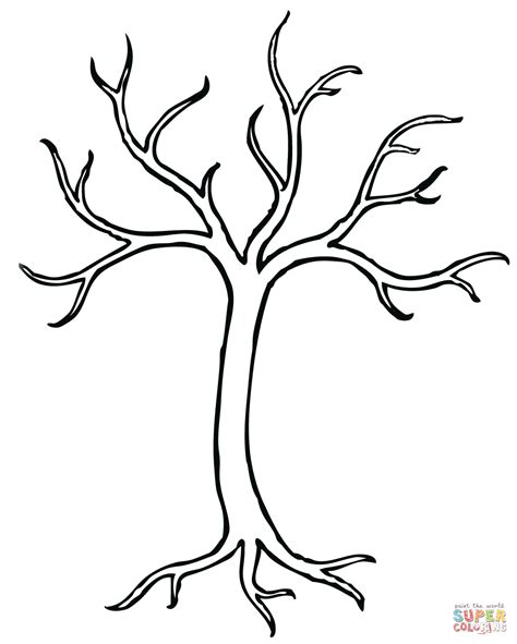 Bare Tree Coloring Page Free Printable Coloring Pages