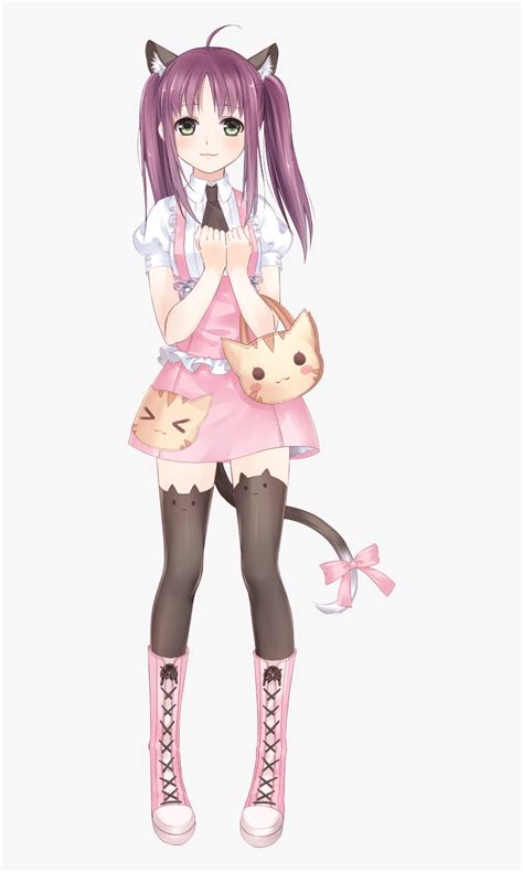 Catgirls Kawaii Anime Cats Girl Hd Png Download Kindpng