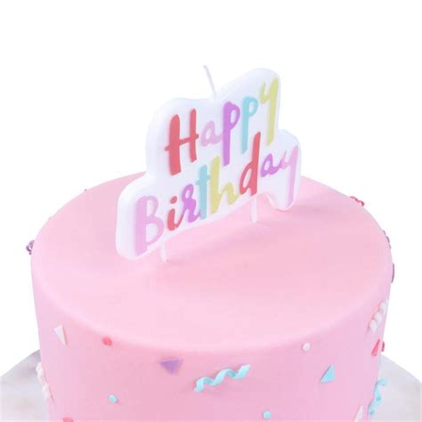 Vela Topper Frase Happy Birthday Color Pastel