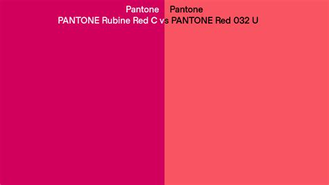 Pantone Rubine Red C Vs Pantone Red 032 U Side By Side Comparison