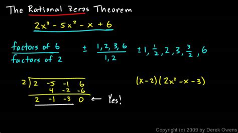 Algebra 2 6.07a - The Rational Zeros Theorem, Part 1 - YouTube