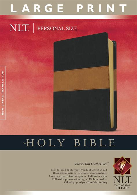 Holy Bible Nlt Personal Size Large Print Edition Tutone Red Letter