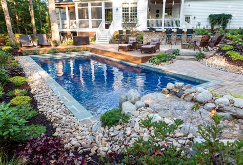 Pool Landscaping With Rocks Pool Landscape Design Inground Pool