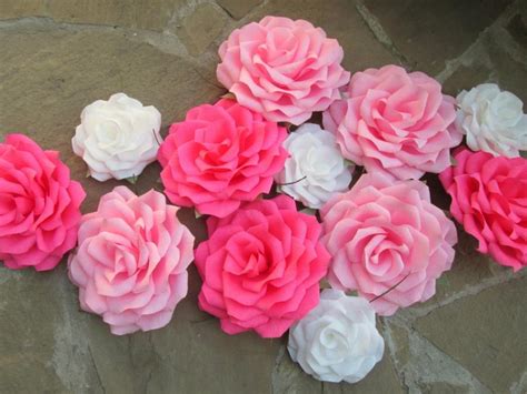 A single crepe paper cherry blossom branch handcrafted in italian crepe. 12 Giant Paper Flowers/Giant Paper Roses/Wedding ...