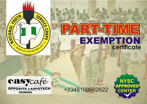 Procedure For Nysc Exemption Certificate For Part Time Graduate Nysc