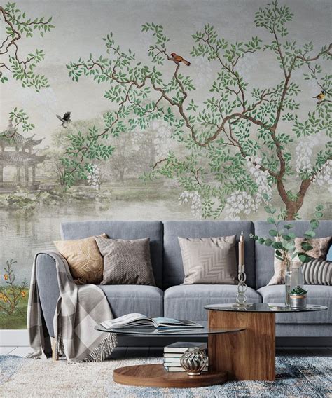 Chinoiserie Wallpaper Peel And Stick Wallpaper Wall Mural Wall Paper