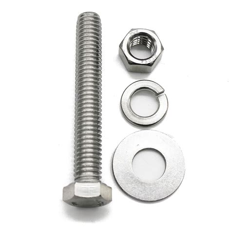 Hex Bolts Industrial And Scientific Flat And Lock Washers Nuts Ss 304 18 8