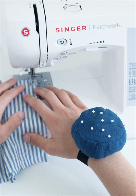 how to sew a diy wrist pincushion that sharpens your pins as you use it