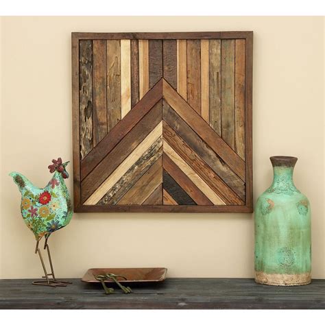 Farmhouse 26 In Slatted Wood Wall Decor 39174 The Home