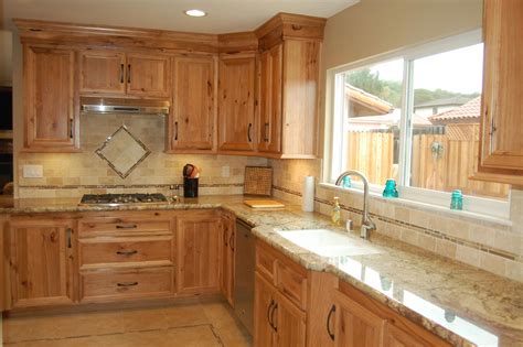 Custom Designed Kitchen With Wood Cabinets Tile Backsplash And