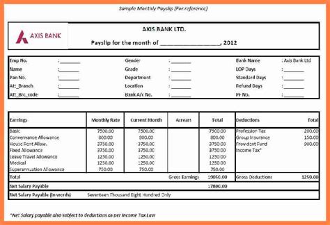 Salary Slip Format In Excel With Formula Gymheavenly