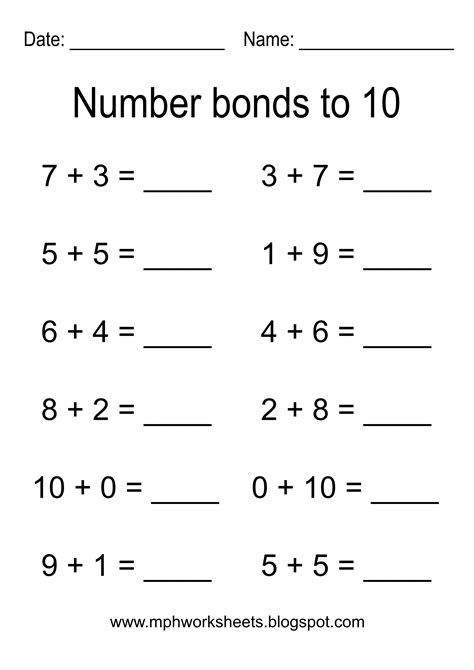 Number Bonds To 10