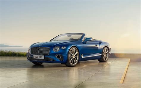 Download Wallpapers Bentley Continental Gt Convertible 4k Blue