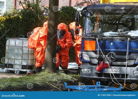 Dangerous Chemical Accident In Road Traffic Editorial Stock Photo