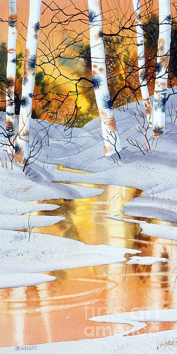 Golden Winter By Teresa Ascone Winter Painting Landscape Paintings