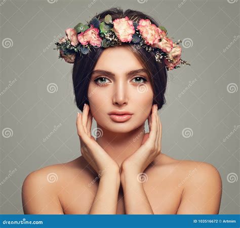 Spring Beauty Young Woman With Healthy Skin Stock Photo Image Of