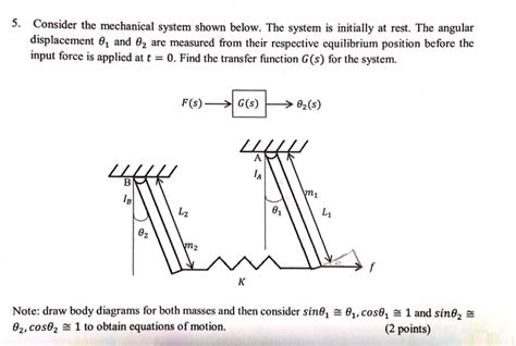 Solved Consider The Mechanical System Shown Below The Sy