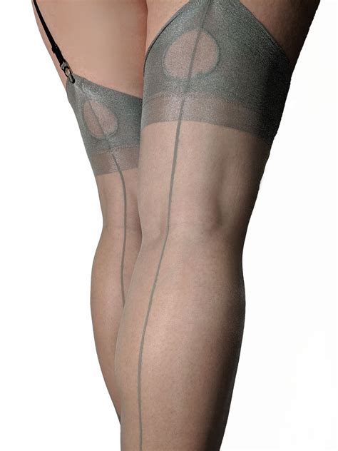 Silk Seamed Stockings With Cuban Heels And Keyhole Welts Etsy Uk