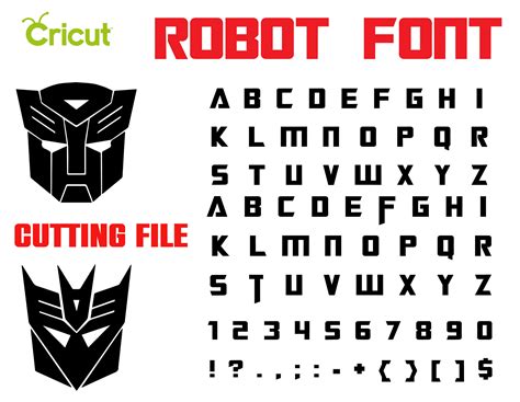 Robot Font Otf Robot Svg Letters Cricut Font Svg Logo Clipart Etsy
