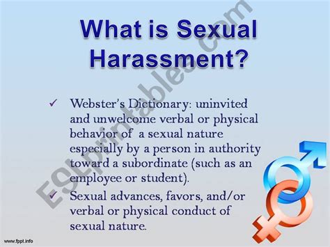esl english powerpoints sexual harassment