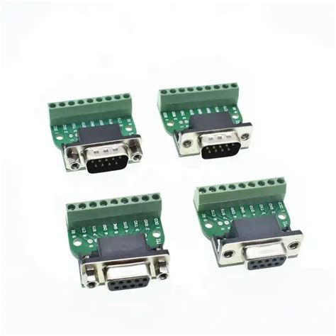 D Sub 9pin Solderless Connectors Db9 Rs232 Serial To Terminal Female