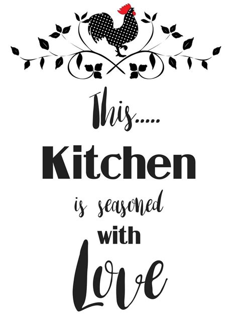 This Kitchen Is Seasoned With Love Free Printablefor A French