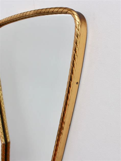 Midcentury Italian Keyhole Shaped Wall Mirror With Rope Pattern Brass Frame At 1stdibs