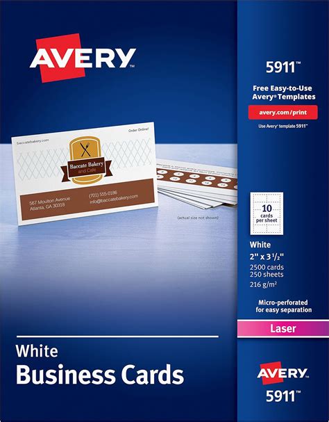 Avery Laser Tarjetas De Visita 2 X 35 Inches Color Blanco Caja De