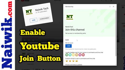 How To Enable Join Button In Youtube Channel 2022 Youtube