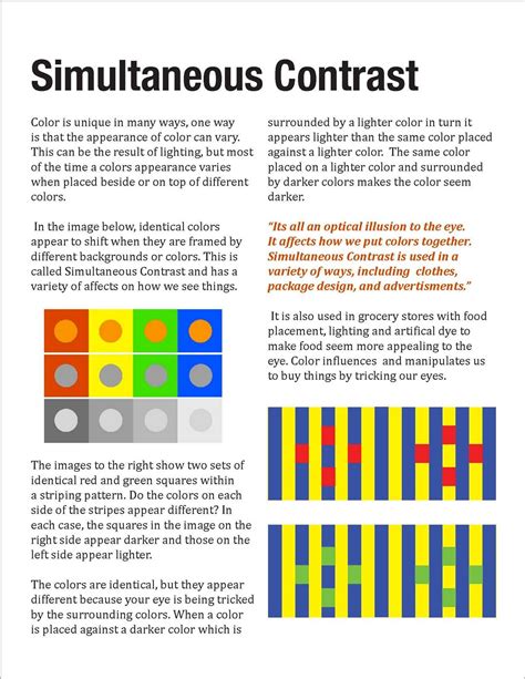 Color Theory Simultaneous Contrast Whenever Two Different Colors