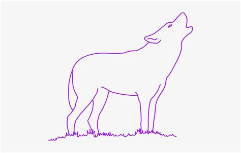 Howling Wolf Outline Out Line Of Wolf Transparent Png 497x444