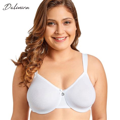 Delimira Womens Sheer Minimizer Bra Plus Size Support Underwired