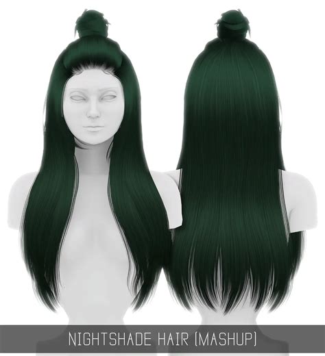 Simpliciaty Nightshade Hair Retextured Sims 4 Hairs