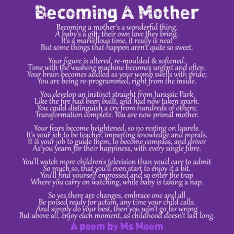 A Poem About Becoming A Mother Ms Moem Poems Life Etc