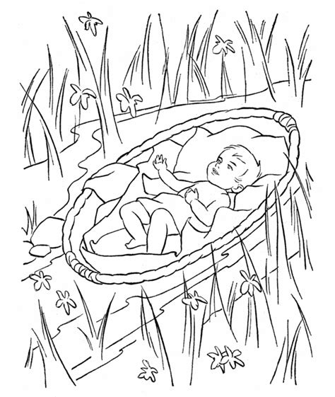Baby Moses Coloring Sheets Printable Coloring Pages