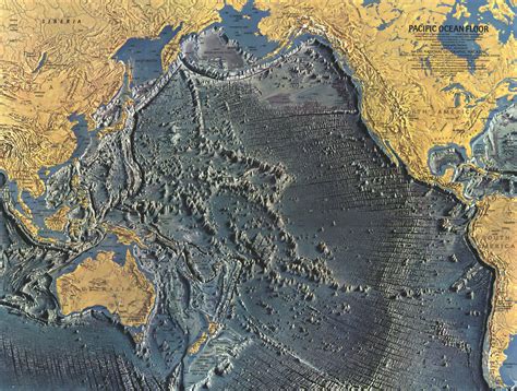 A Detailed Map Of The World Ocean Floor 1968 Vivid Maps