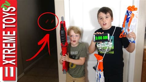 3am Challenge Gone Wrong Nerf Blaster Sabotage Ethan And Cole Vs Ghost Youtube