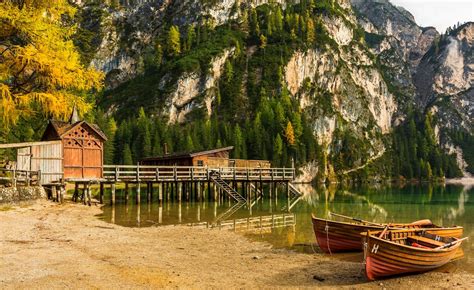 Wallpaper Trees Landscape Forest Mountains Boat Italy Lake