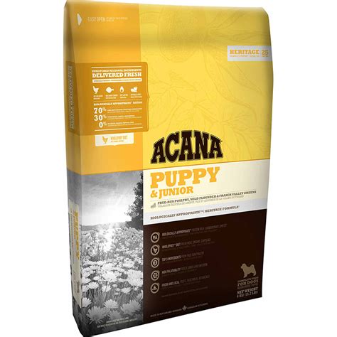 Acana large breed puppy food reviews and acana small breed puppy food reviews all agree on one thing, and that is that they love that acana has not two, but three different puppy food formulas. Acana Heritage Puppy & Junior Dog Food 11kg, Acana Dog ...