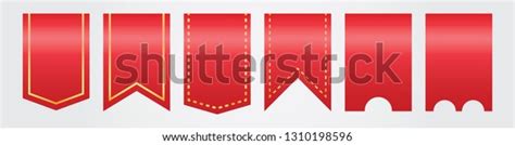 Set Red Arch Banner Iconred Baner Stock Vector Royalty Free