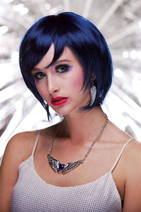 The unique long hair wigs design attracts many people from the old to young. Razor Cut Bob Wig Mystic in Midnight Blue
